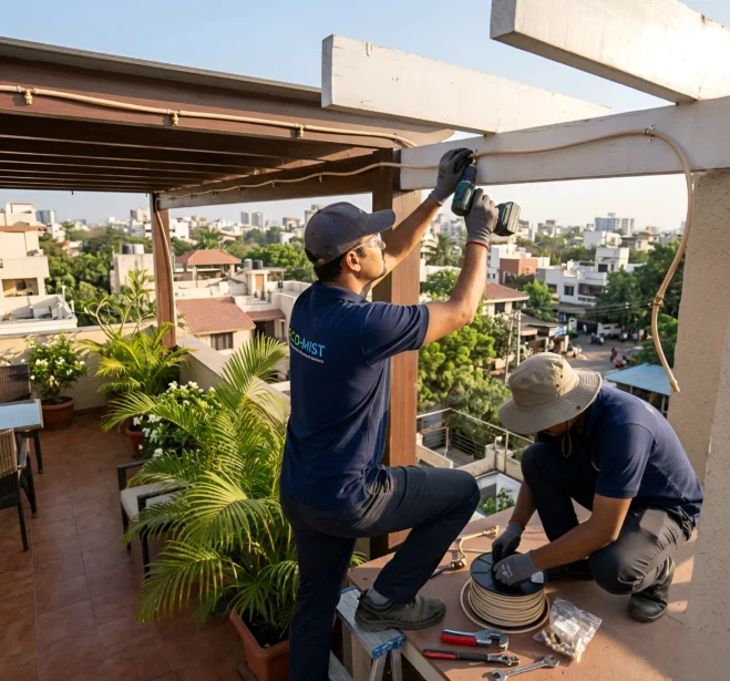 Misting system installation