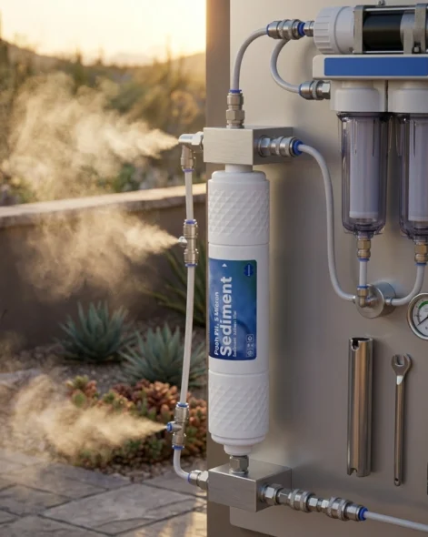 Inline Micro Mist Filter Inline Sediment Water Filter for Misting System – 1/4 Inch Quick ...